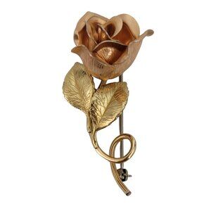 Krementz Gold Plated Rose Pin Brooch, Signed M312